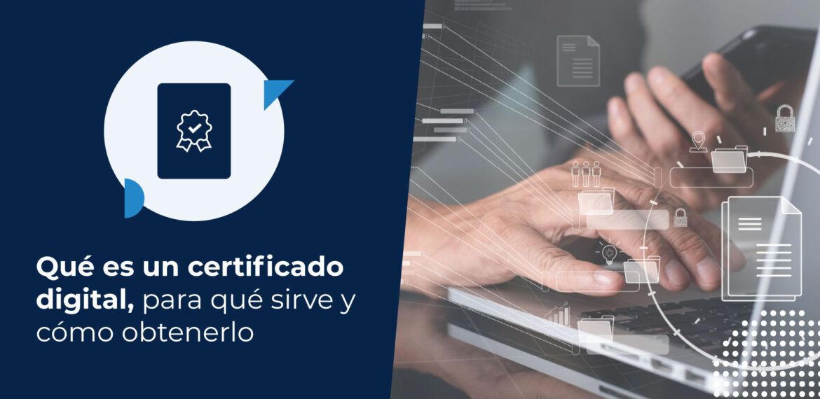 Persona utilizando su computadora para revisar qué es un certificado digital.