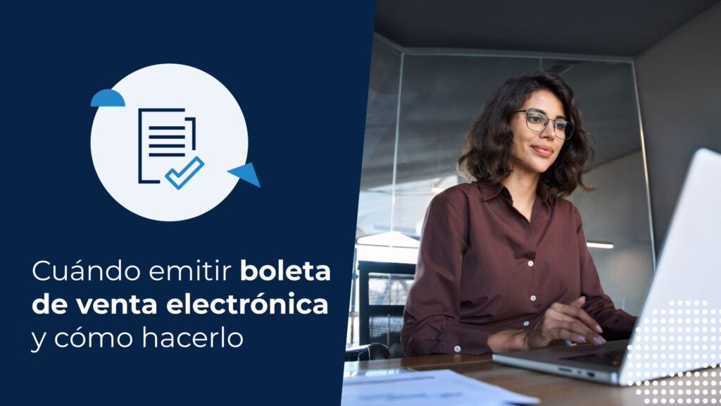 Empresaria gestionando el proceso de emitir boleta de venta electrónica.