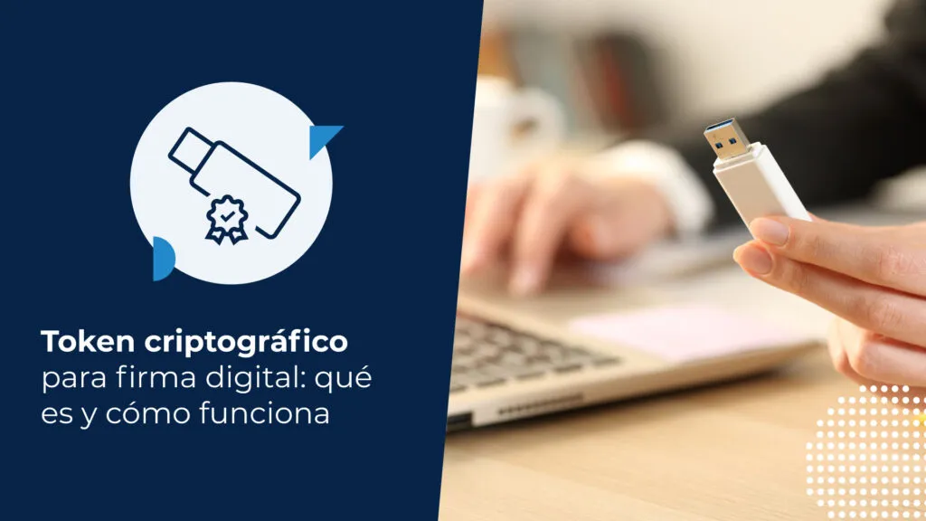 persona utilizando su token criptográfico para firmar un documento