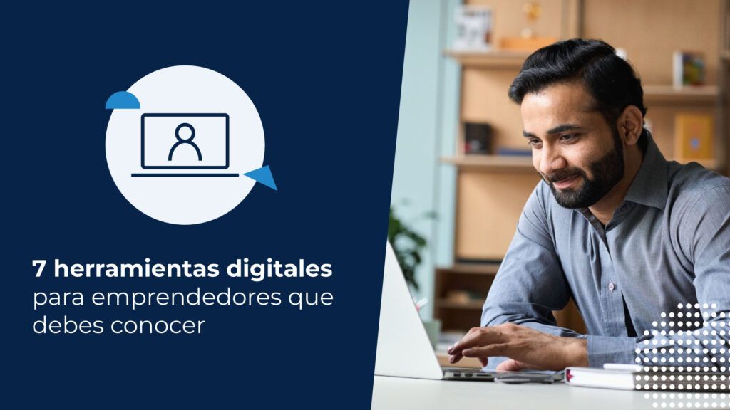 Persona viendo las herramientas digitales para emprendedores en su computador notebook