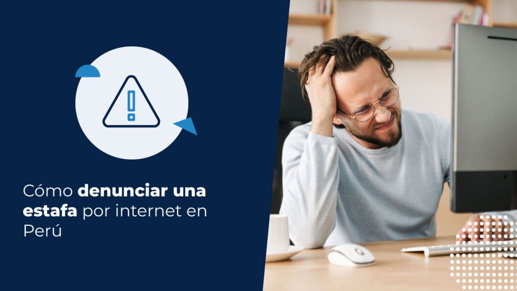 Persona frente al computador, víctima de una estafa por internet en Perú.