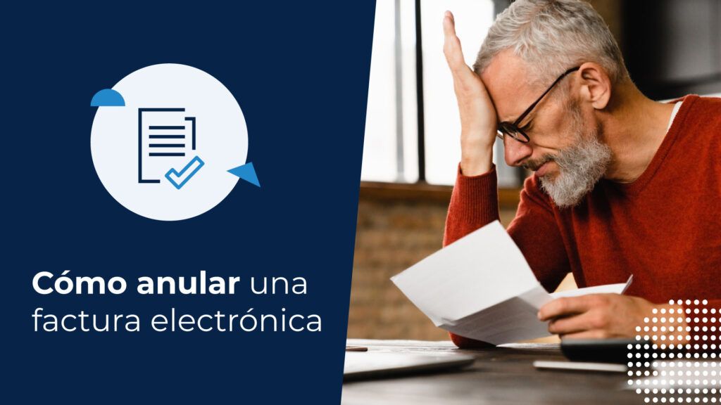 Hombre de negocios preocupado por cómo anular una factura electrónica.