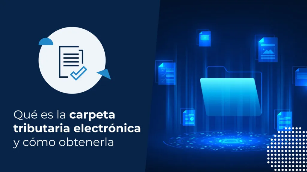 Ilustración que refleja el tema de qué es la carpeta tributaria electrónica. Se muestran documentos flotantes, de almacenamiento en la nube o gestión de archivos digitales.