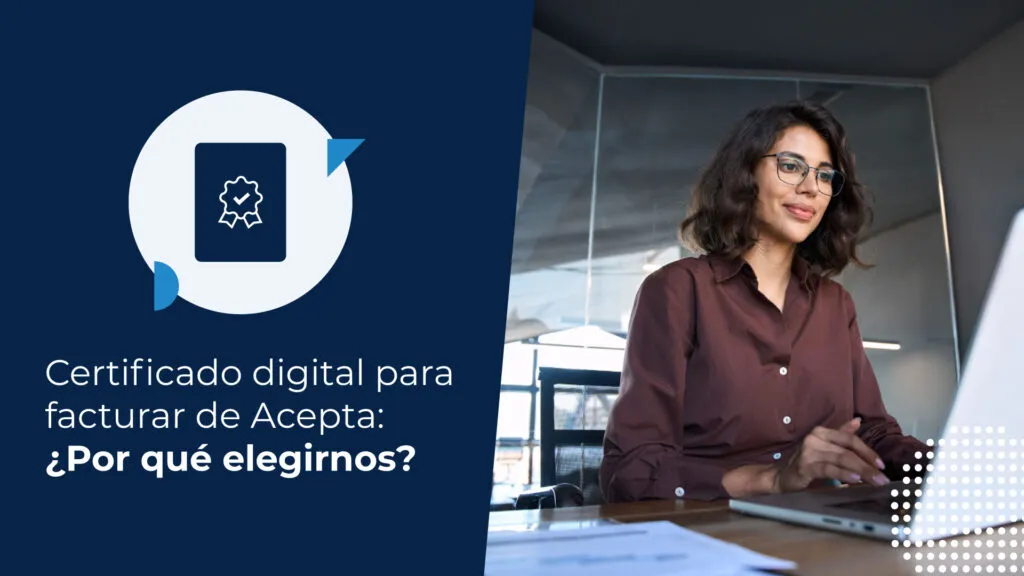 Empresaria haciendo uso de su certificado digital para facturar.