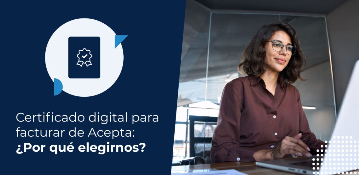 Empresaria haciendo uso de su certificado digital para facturar.