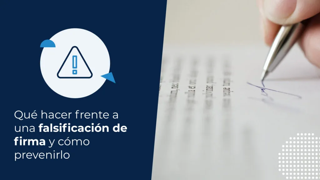 Imagen que representa la falsificación de una firma. Se muestra a una persona firmando un documento de forma manuscrita.