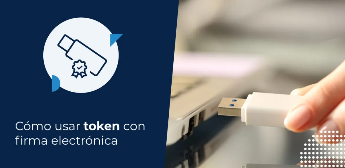 Ilustración de una firma electrónica siendo aplicada a un documento. Representa la idea de cómo usar token con una firma electrónica.