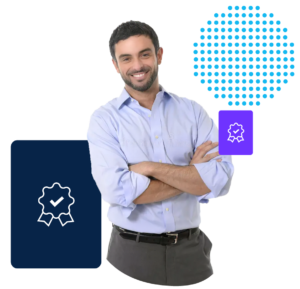Imagen representativa de un hombre sonriendo por su certificado digital de Acepta